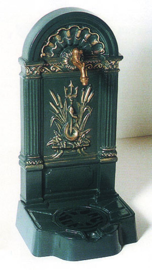 Standgußbrunnen ALU Guß Grün_Weiss oder Schwarz_Weiss, ohne Ventil, handbemalt datei Standgußbrunnen ALU Guß Grün_Weiss oder Schwarz_Weiss, ohne Ventil, handbemalt datei