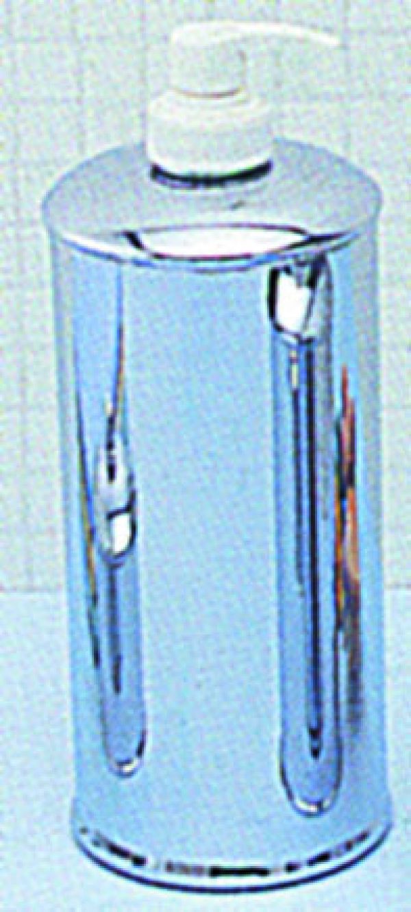 Flüssigseifenspender Durchmesser 8cm Höhe 21cm chrom datei