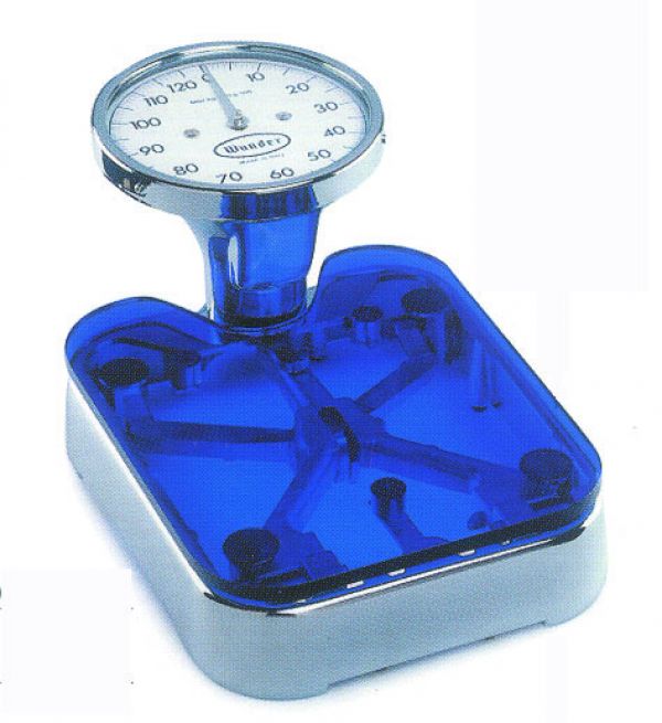 Metallwaage mit Gummiauflage und mechanischer Verstellung, Chrom, 150kg datei Metallwaage mit Gummiauflage und mechanischer Verstellung, Chrom, 150kg datei
