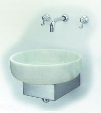 Natursteinbecken VIRGO VLK40 mit Edelstahlkonsole ohne Hahnbank datei